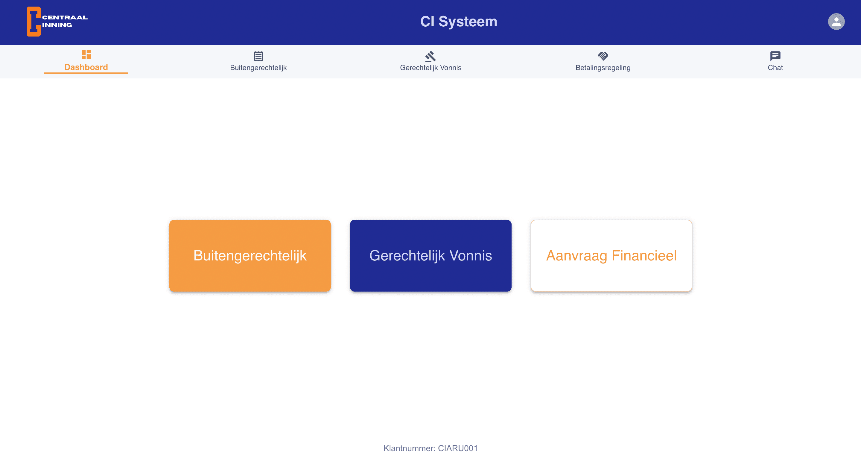 Centraal Inning platform dashboard